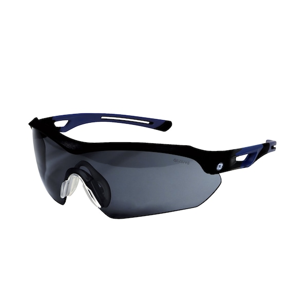 Ge Safety Glasses, Anti-fog, Smoke Lens, Black/Indigo Frame GE210SAF - main